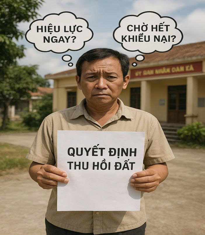 QUYẾT ĐỊNH THU HỒI ĐẤT CÓ HIỆU LỰC NGAY HAY PHẢI CHỜ HẾT KHIẾU NẠI?
